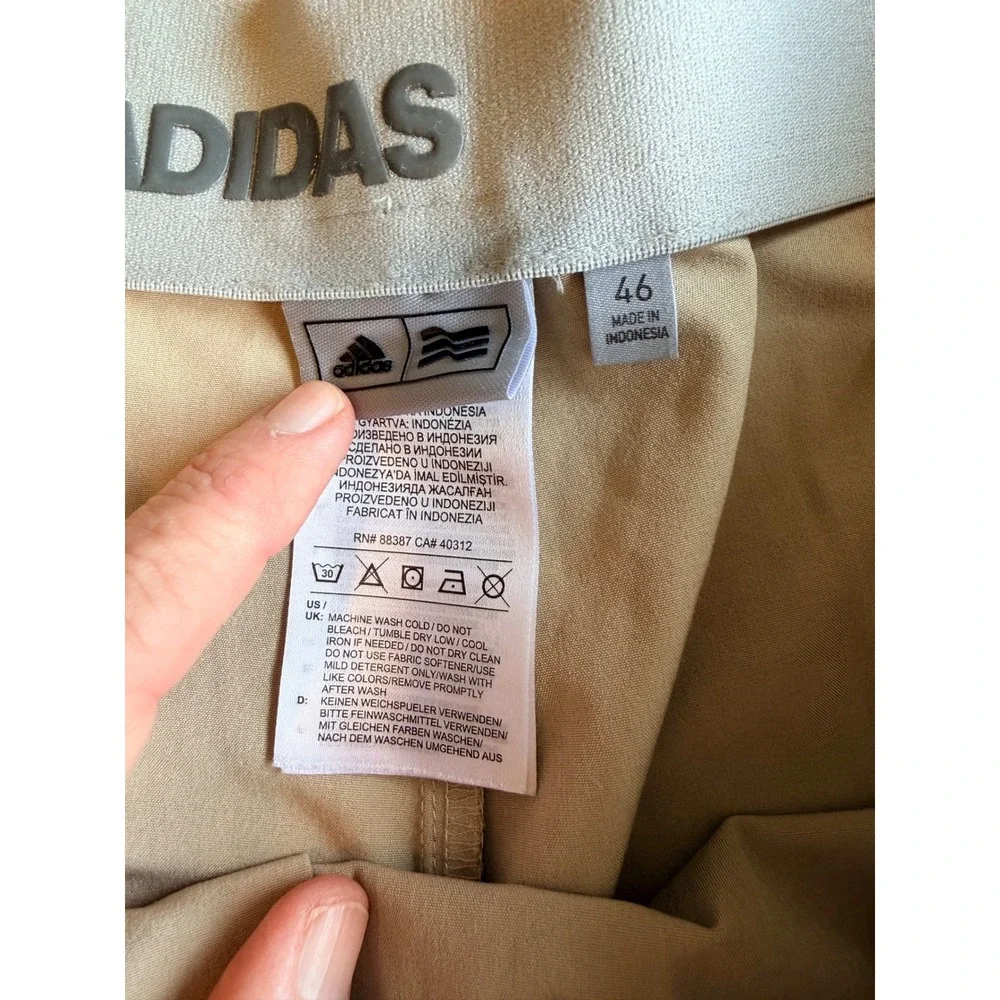 Adidas Golf Ultimate365 Shorts Mens 46 Khaki Tan Flat Front Performance Stretch
